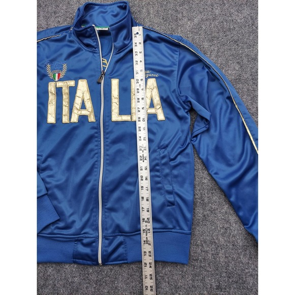 Vtg Italia Track Jacket Medium Blue Full Zip Forza Azzurri Palestra Gold Trim - Picture 3 of 15